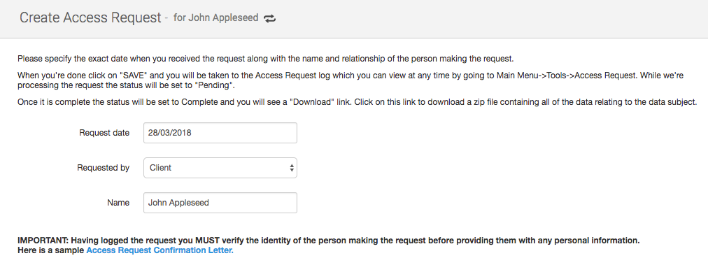 How do I handle an Access Request?