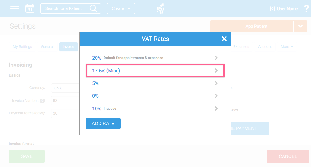 How do I add a VAT rate?