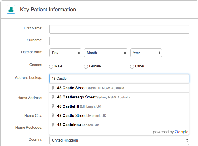 Patient Address Example Can I search for a patient's address?