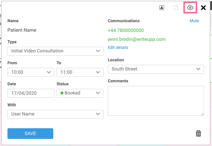 Video Connect Appointment Booking video consultations into your diary