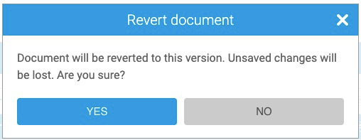 How do I revert back to an earlier version of a document?