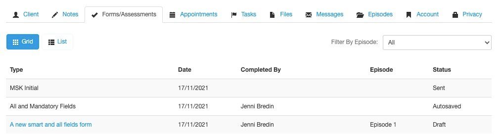 How do I know if a Smart Form has been sent to a client?