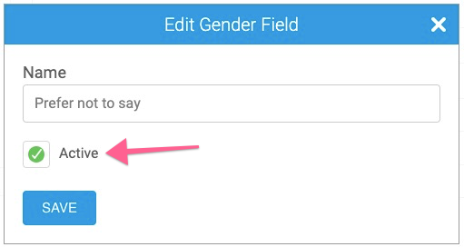 Customising Gender options