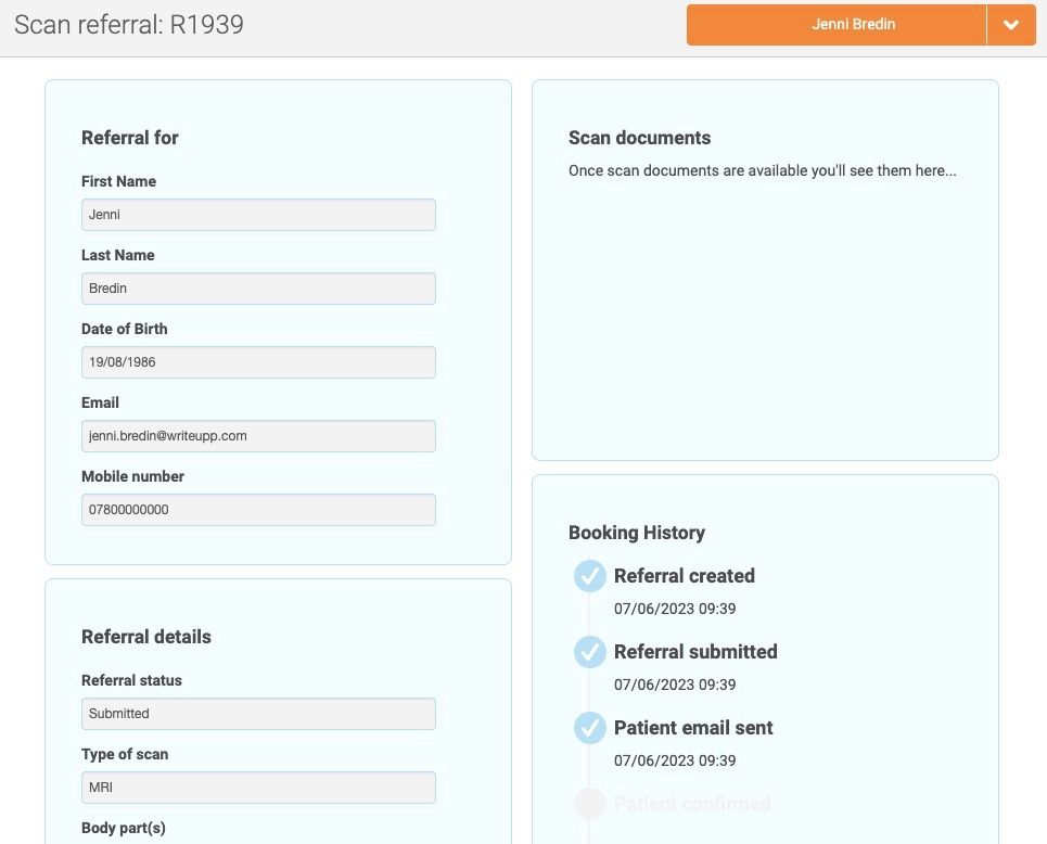 What to expect after sending a scan referral