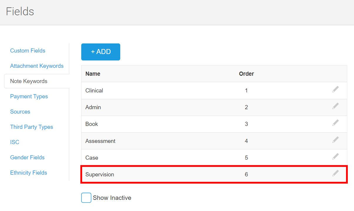 How do I add a note keyword?