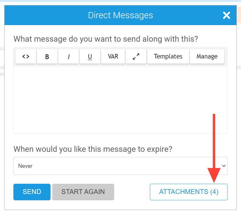 How to Attach Files from File Storage to Direct Messages