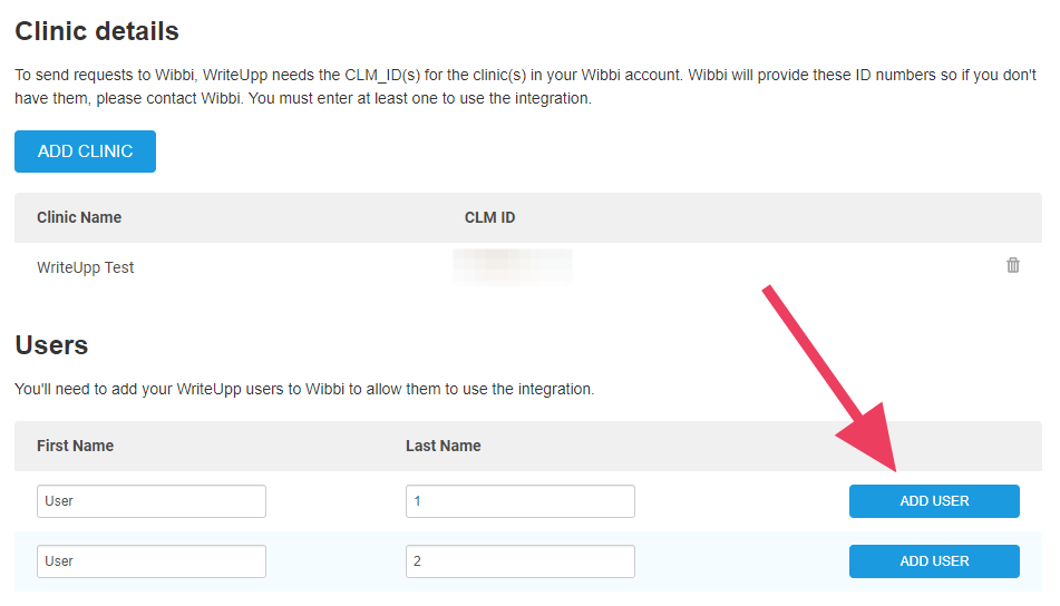 Managing Wibbi users in WriteUpp